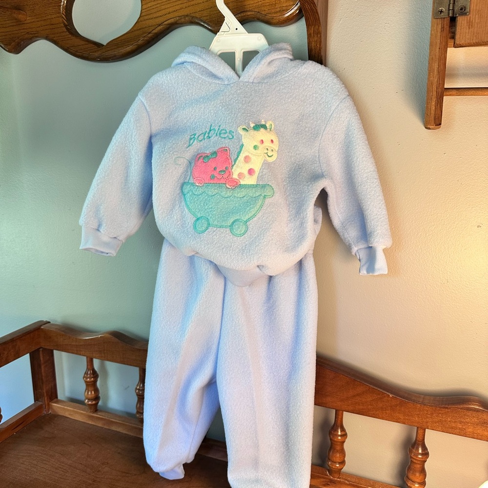 Healthtex Light Blue Baby Matching Sweatshirt and Sweatpants